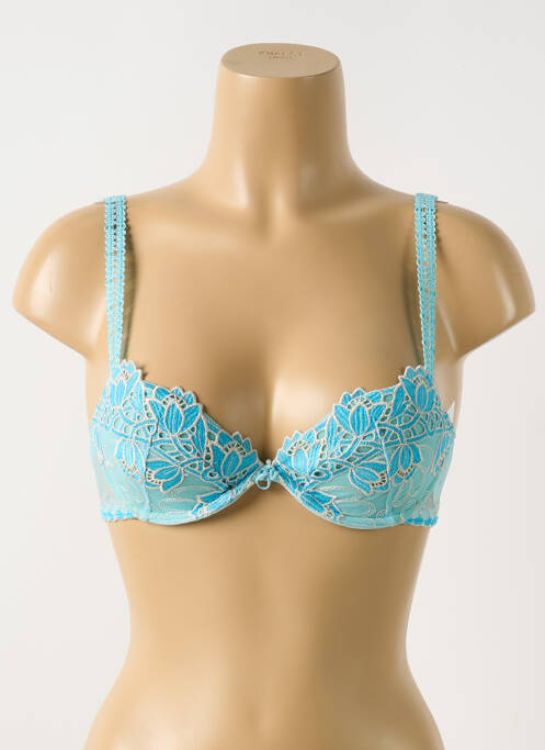 Soutien-gorge broderie haut soutien-gorge emboitant bleu BARBARA femme