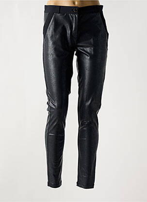 Pantalon slim tissage enduit taille normale noir HBT femme