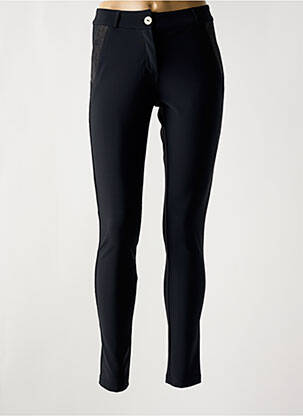 Pantalon slim tissage popeline taille normale noir HBT femme