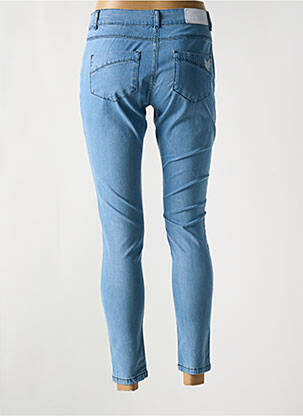 Jeans coupe slim stretch taille normale bleu HBT femme
