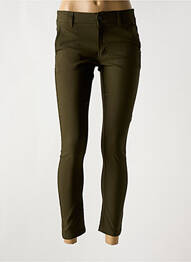 Pantalon slim tissage popeline taille normale vert PLEASE femme