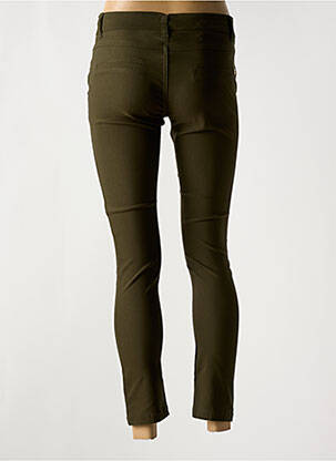 Pantalon slim tissage popeline taille normale vert PLEASE femme