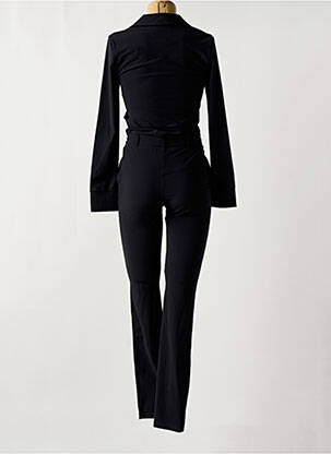 Combi-pantalon col chemisier manches longues noir HBT femme