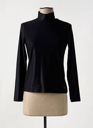 Pull col roulé coupe cintrée manches longues noir HBT femme