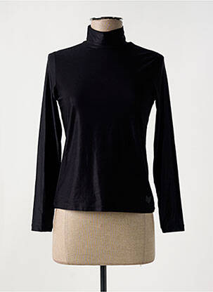 Pull col roulé coupe cintrée manches longues noir HBT femme