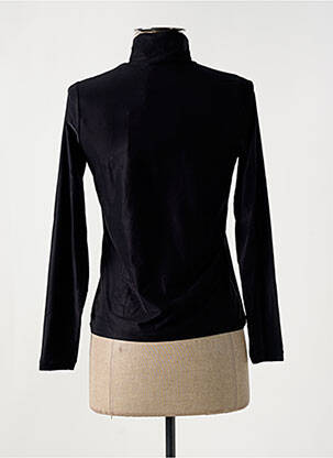 Pull col roulé coupe cintrée manches longues noir HBT femme