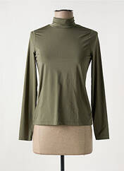 Pull col roulé vert HBT pour femme seconde vue