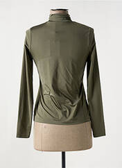 Pull col roulé vert HBT pour femme seconde vue