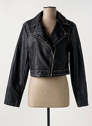 Veste simili cuir noir MOLLY BRACKEN pour femme