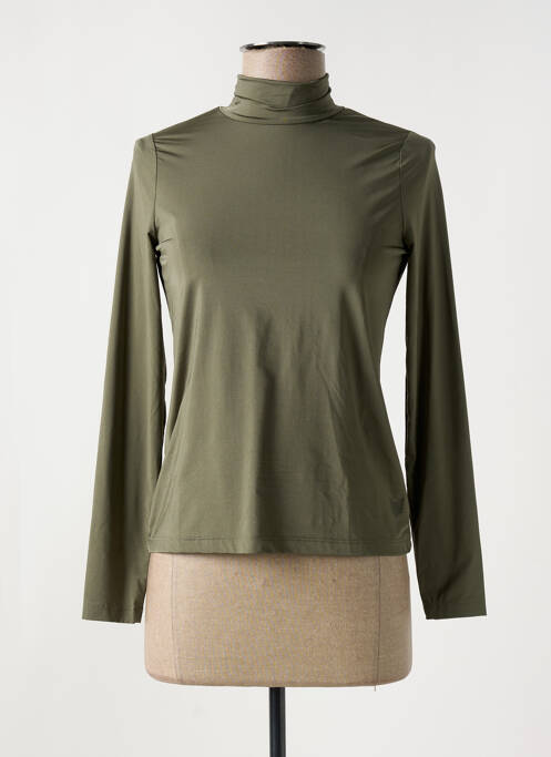Pull col roulé vert HBT pour femme