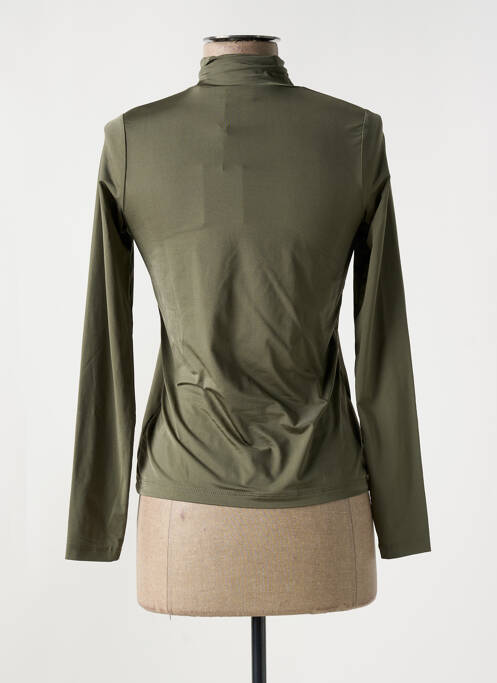 Pull col roulé vert HBT pour femme