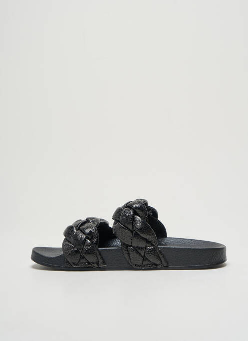 Mules/sabots tissage satiné talon plat jusqu'à 3cm noir COLORS OF CALIFORNIA femme