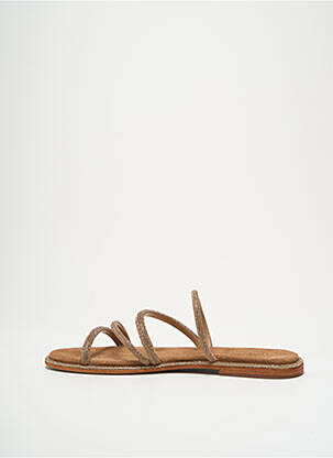 Mules/sabots chiquet talon plat jusqu'à 3cm or CB FUSION femme