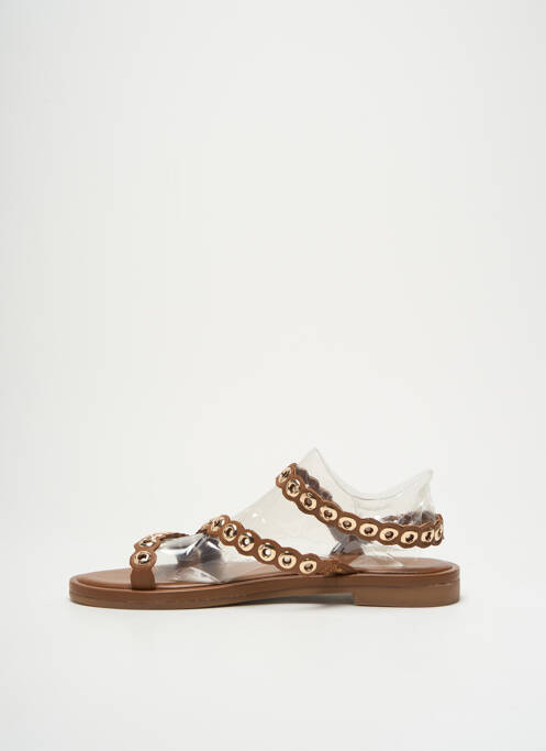 Sandales/nu pieds chiquet talon plat jusqu'à 3cm marron LES TROPEZIENNES PAR M.BELARBI femme