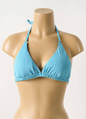 Haut de maillot de bain stretch haut soutien-gorge avec mousse de rembourrage amovible bleu CYELL femme