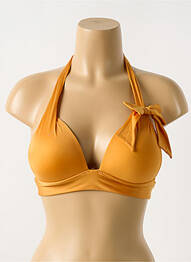 Haut de maillot de bain stretch haut soutien-gorge push-up orange CYELL femme