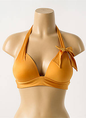 Haut de maillot de bain stretch haut soutien-gorge push-up orange CYELL femme