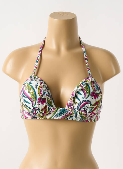 Haut de maillot de bain fermeture liens à nouer haut soutien-gorge push-up vert CYELL femme