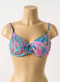 Haut de maillot de bain stretch haut soutien-gorge emboitant bleu CYELL femme
