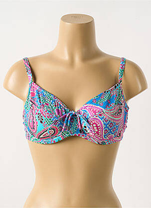 Haut de maillot de bain stretch haut soutien-gorge emboitant bleu CYELL femme