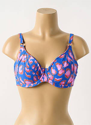 Haut de maillot de bain stretch haut soutien-gorge emboitant bleu CYELL femme