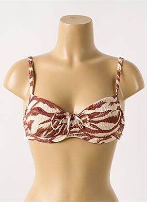 Haut de maillot de bain stretch haut soutien-gorge emboitant marron CYELL femme