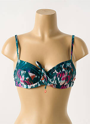 Haut de maillot de bain stretch haut soutien-gorge emboitant vert CYELL femme