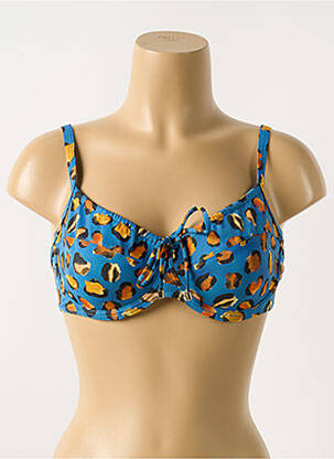 Haut de maillot de bain stretch haut soutien-gorge emboitant bleu CYELL femme