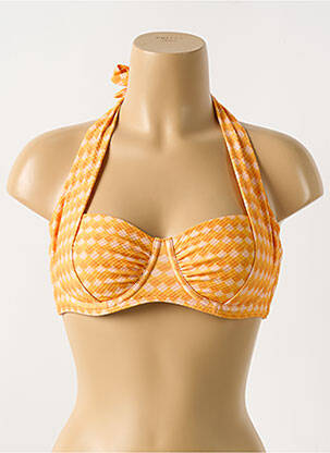 Haut de maillot de bain stretch haut soutien-gorge emboitant jaune CYELL femme