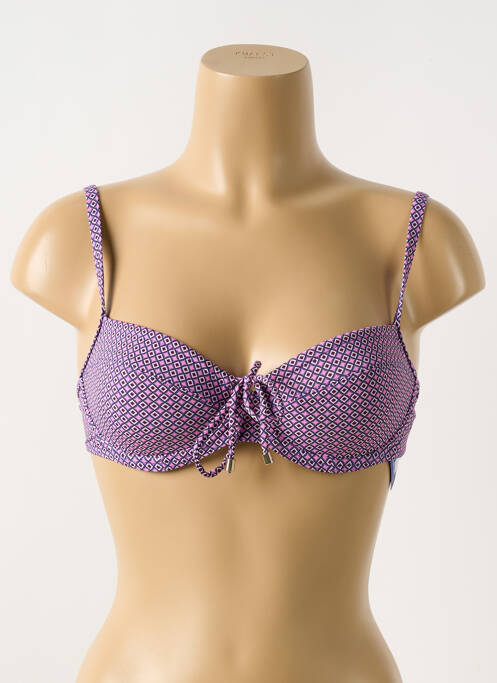 Haut de maillot de bain stretch haut soutien-gorge emboitant violet CYELL femme