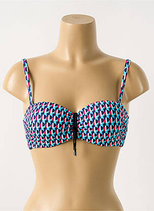 Haut de maillot de bain stretch haut soutien-gorge moulé bleu CYELL femme