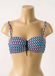 Haut de maillot de bain stretch haut soutien-gorge moulé bleu CYELL femme