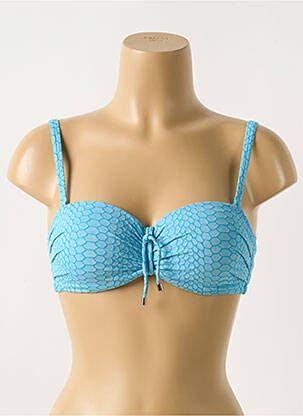 Haut de maillot de bain stretch haut soutien-gorge moulé bleu CYELL femme