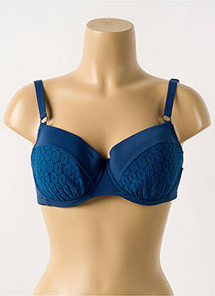 Haut de maillot de bain stretch haut soutien-gorge moulé bleu CYELL femme