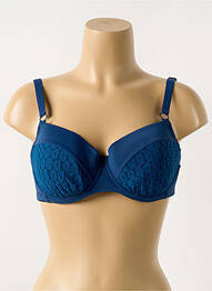 Haut de maillot de bain stretch haut soutien-gorge moulé bleu CYELL femme