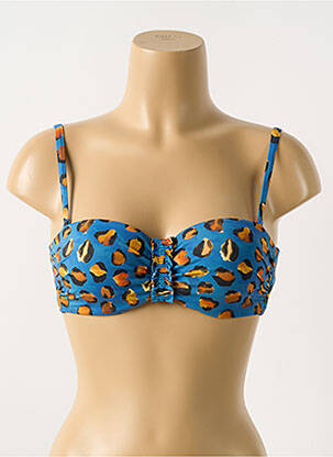 Haut de maillot de bain stretch haut soutien-gorge moulé bleu CYELL femme