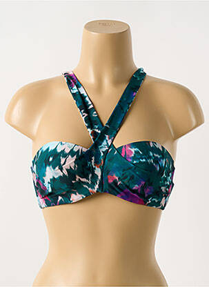 Haut de maillot de bain stretch haut soutien-gorge moulé vert CYELL femme