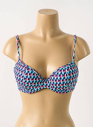 Haut de maillot de bain stretch haut soutien-gorge push-up bleu CYELL femme