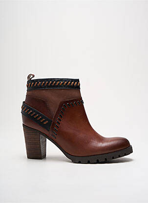 Bottines/boots matière lisse talon de 4 à 6cm marron MAM'ZELLE femme
