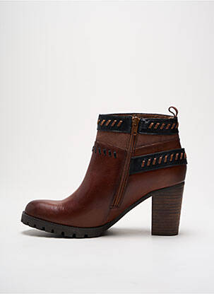 Bottines/boots matière lisse talon de 4 à 6cm marron MAM'ZELLE femme