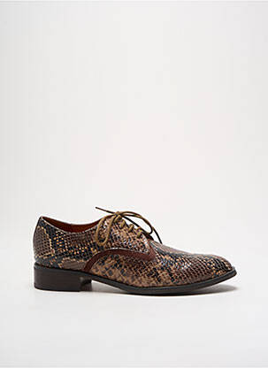 Derbies impression talon plat jusqu'à 3cm marron MAM'ZELLE femme