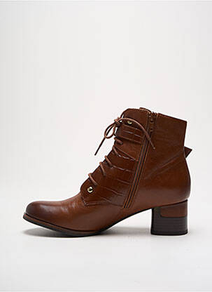Bottines/boots matière lisse talon de 4 à 6cm marron MAM'ZELLE femme