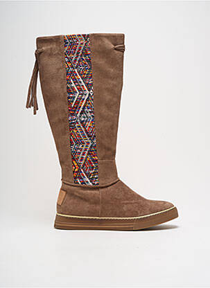 Bottes bout rond talon plat jusqu'à 3cm marron LES TROPEZIENNES PAR M.BELARBI femme