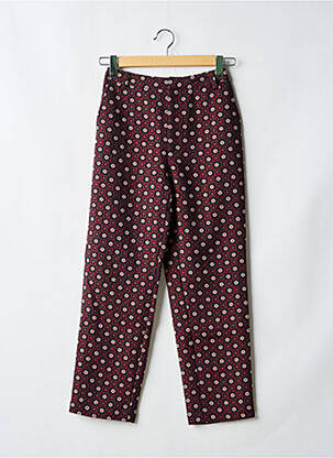 Pantalon droit fermeture zippée sous rabat boutonné violet IDANO femme