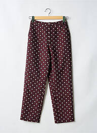 Pantalon droit fermeture zippée sous rabat boutonné violet IDANO femme
