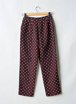 Pantalon droit fermeture zippée sous rabat boutonné violet IDANO femme