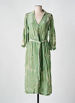 Robe longue manches longues manches longues vert MKT STUDIO femme