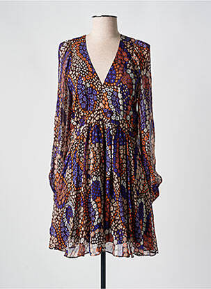 Robe courte manches longues manches longues marron IDANO femme