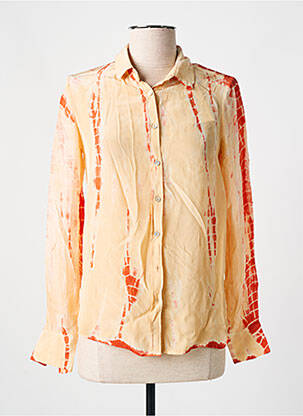 Chemisier imprimé fantaisie manches longues orange MKT STUDIO femme