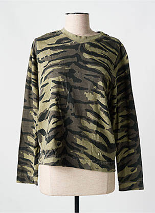 Top imprimé fantaisie manches longues vert LEON & HARPER femme